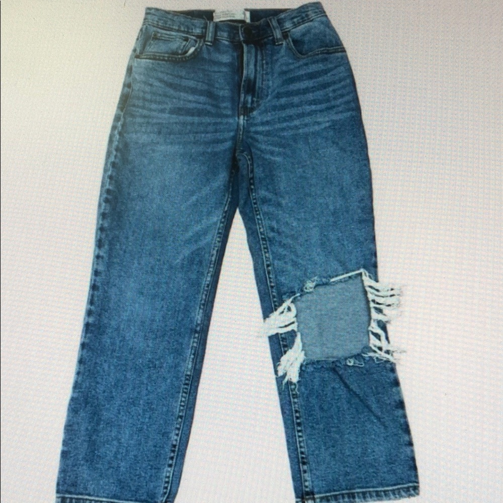 Distressed Blue Jeans